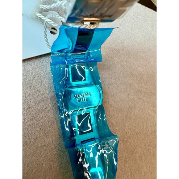 NWT Stunning 2-Toned Moissanite Self-Wind Watch w/ Red Face - Picture 10 of 11